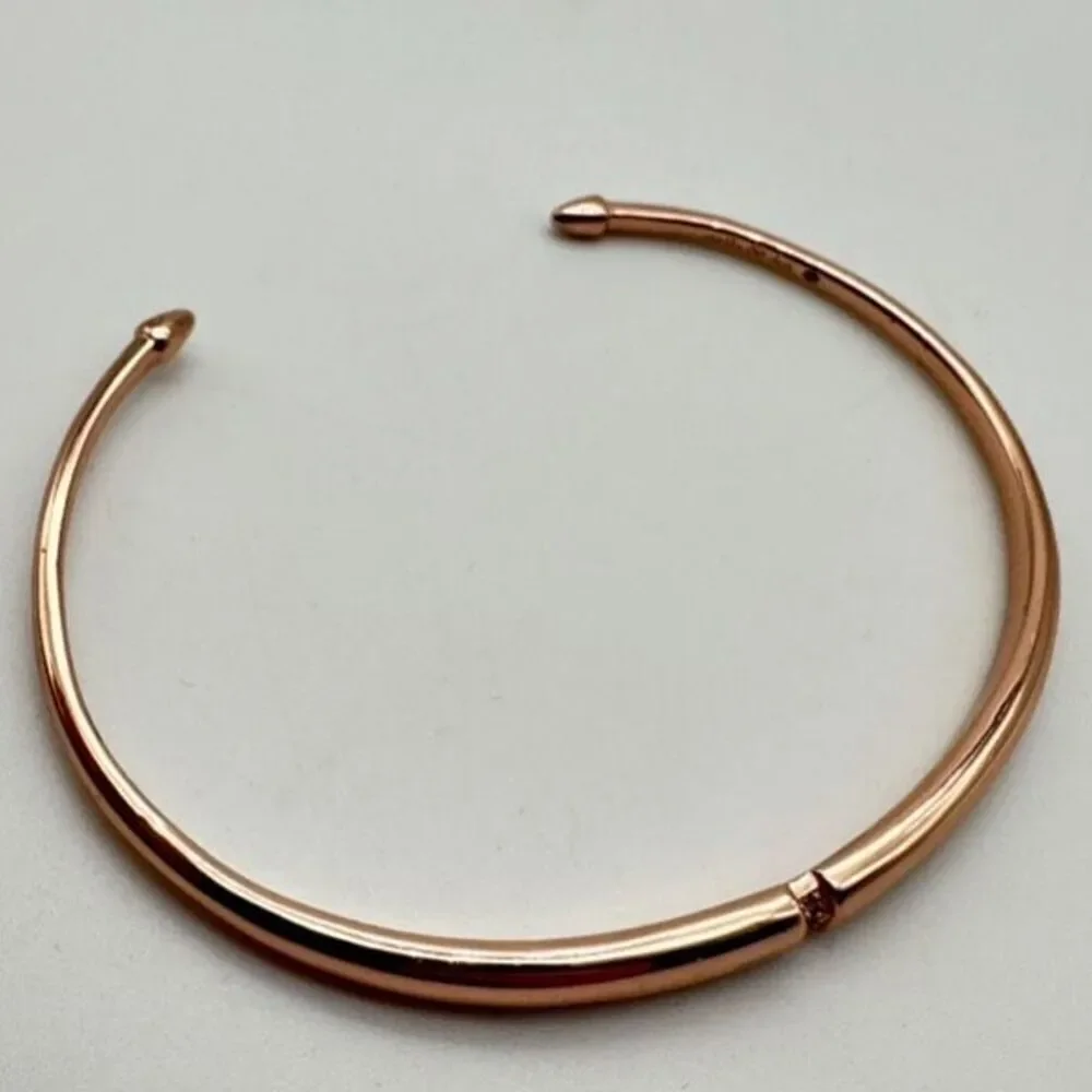 Stella & Dot Pave Inset Rose Gold Cuff Dainty‎ Minimalist understated Elegant